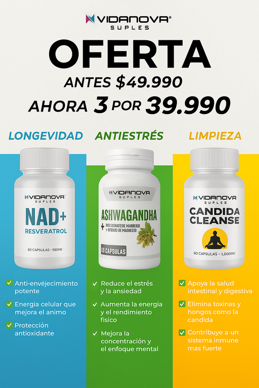 PACK X3 NAD/ASHWAGANDHA/CANDIDA
